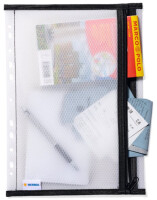 HERMA Reißverschlusstasche, abheftbar, DIN A5, schwarz