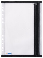 HERMA Reißverschlusstasche, abheftbar, DIN A4, schwarz