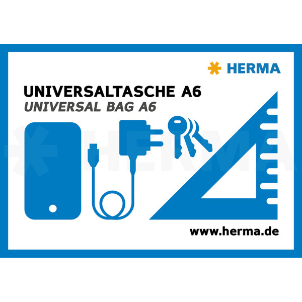 HERMA Reißverschlusstasche "Mesh Bags", DIN A6, schwarz