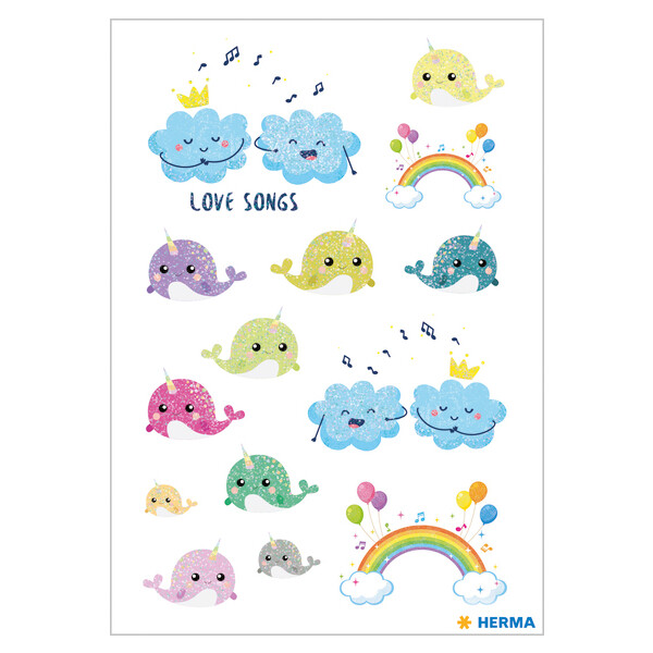 HERMA Sticker DECOR "Love Songs", beglimmert