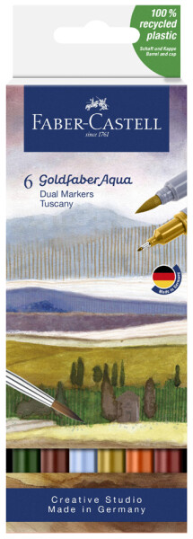 FABER-CASTELL Aquarellmarker GOLDFABER, 6er Etui Toskana