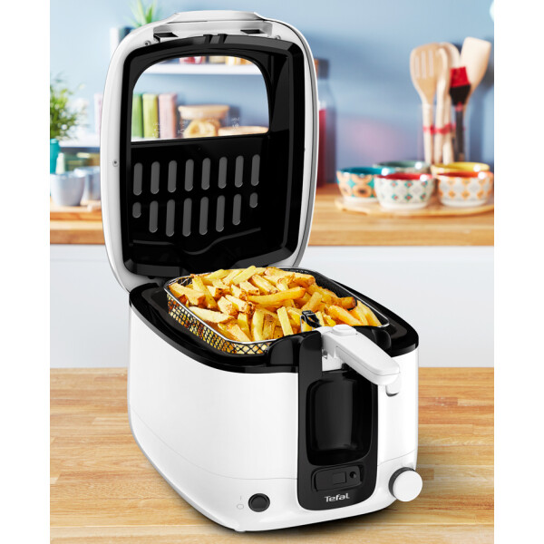 weiß mit Fritteuse Super FR3140, Timer Uno Tefal