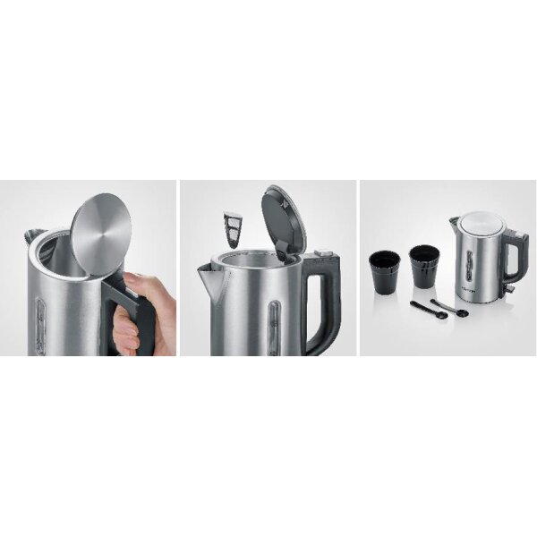 SEVERIN Mini-Wasserkocher WK 3647, 0,5 Liter, Edelstahl