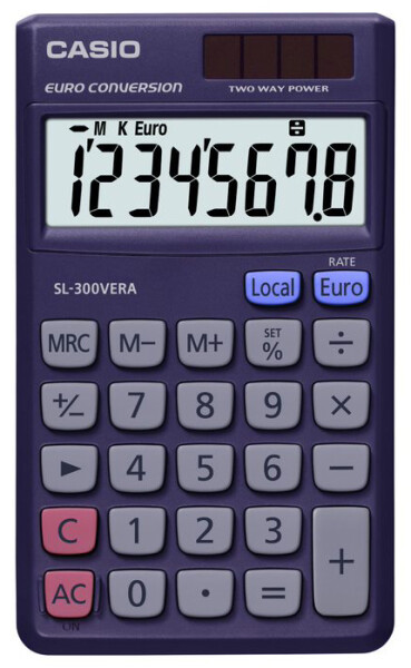 CASIO Taschenrechner SL-300 VERA, Solar- Batteriebetrieb