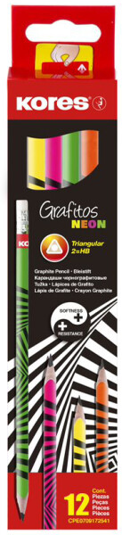 Kores Bleistift "Grafitos Neon", Härtegrad: HB, dreieckig