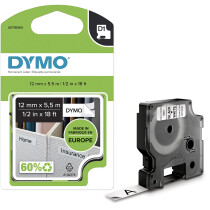 DYMO D1 Schriftbandkassette schwarz weiß, 19 mm x...