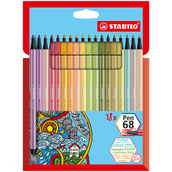 STABILO Fasermaler Pen 68, 10er Kartonetui