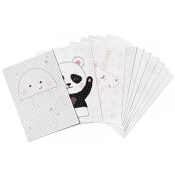 folia Stickkarton "Animals", 175 x 245 mm, wei&szlig; bedruckt