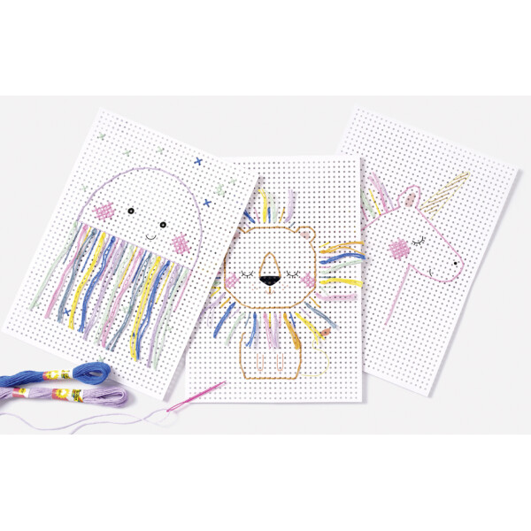 folia Stickkarton "Animals", 175 x 245 mm, wei&szlig; bedruckt