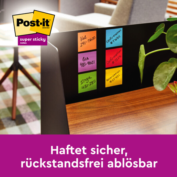 Post-it Haftnotizen super sticky z-notes, 76 x 76 mm, Oasis