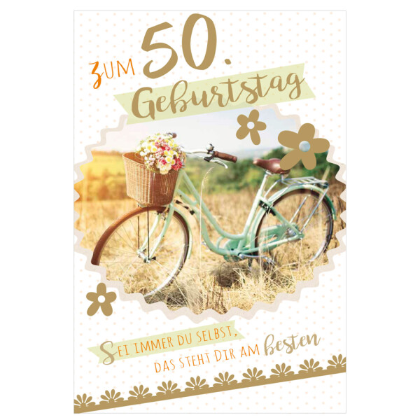 SUSY CARD Geburtstagskarte - 50. Geburtstag "Fahrrad"