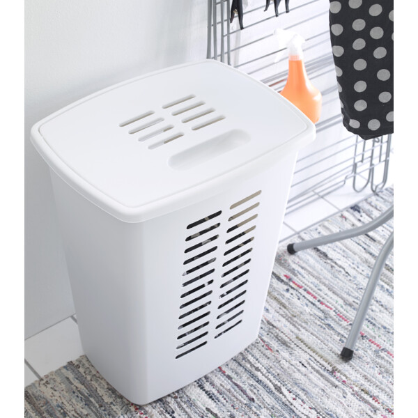 orthex Wäschebox, mit Deckel, 60 Liter, weiß