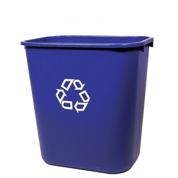 Rubbermaid Papierkorb, 39 Liter, rechteckig, PE, blau