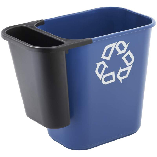 Rubbermaid Papierkorb, 39 Liter, rechteckig, PE, blau