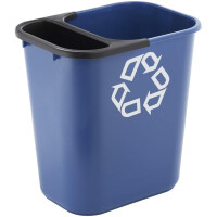 Rubbermaid Papierkorb, 39 Liter, rechteckig, PE, blau