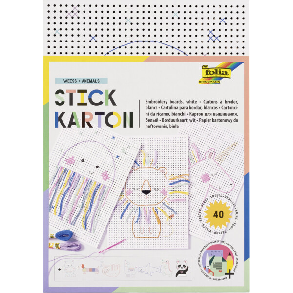 folia Stickkarton "Animals", 175 x 245 mm, bunt bedruckt