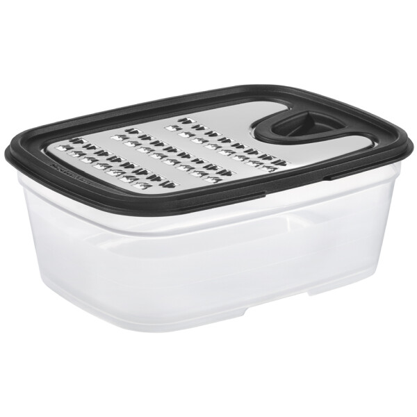 GastroMax Reibe mit Auffangbehälter, transparent schwarz