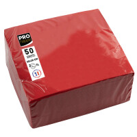 PROnappe Cocktail-Servietten, 200 x 200 mm, rot