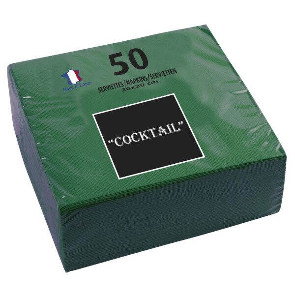 PROnappe Cocktail-Servietten, 200 x 200 mm, schwarz