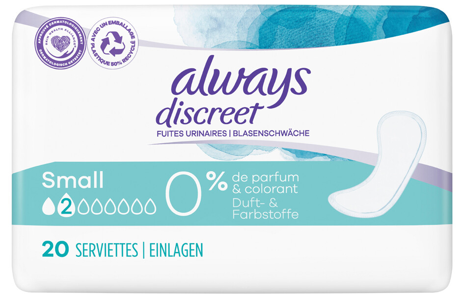 Discreet always Inkontinenz-Einlage Small 0%