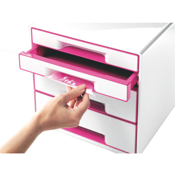 LEITZ Schubladenbox WOW CUBE, 4 Schübe, perlweiß pink