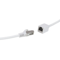 LogiLink Patchkabelverlängerung Premium, Kat.6A, 2,0 m, weiß