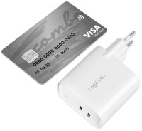 LogiLink USB-Steckdosenadapter, 2x USB-C PD, weiß, 40 Watt
