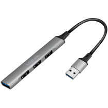 LogiLink USB 3.0 Slim-Hub, 4-Port, Aluminiumgehäuse,...