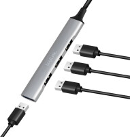 LogiLink USB 3.0 Slim-Hub, 4-Port, Aluminiumgehäuse, grau