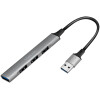 LogiLink USB 3.0 Slim-Hub, 4-Port, Aluminiumgehäuse, grau