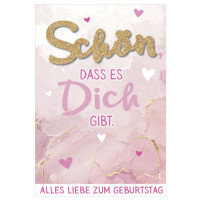 SUSY CARD Geburtstagskarte Glitzer "Leben"