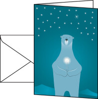 sigel Weihnachtskarte "Polar bear with candle",...