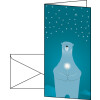 sigel Weihnachtskarte "Polar bear with candle", DIN lang