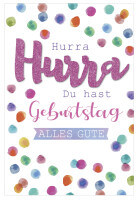 SUSY CARD Geburtstagskarte Glitzer "Hurra"
