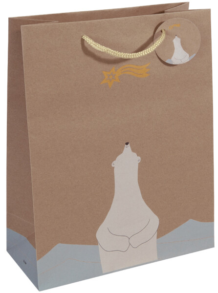 sigel Weihnachts-Geschenktüte "Polar bear with...", groß
