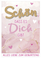 SUSY CARD Geburtstagskarte Glitzer "Schön"