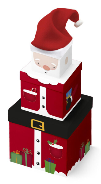 Clairefontaine Geschenkboxen-Set "Weihnachtsmann", 3-teilig