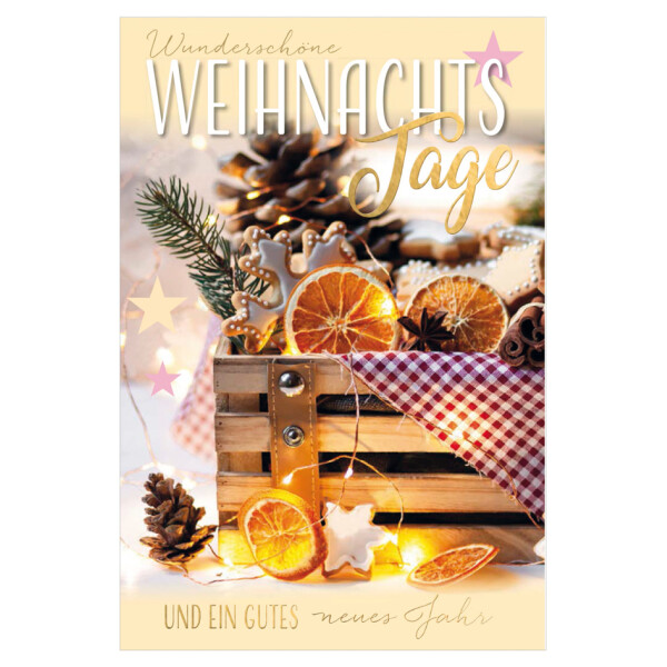 SUSY CARD Weihnachtskarte "Plätzchen in Holzkiste"