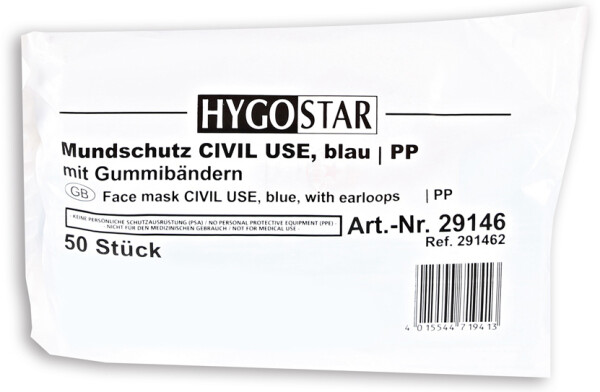 HYGOSTAR PP-Mundschutz CIVIL USE, 3-lagig, blau