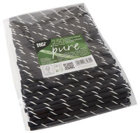 PAPSTAR Papier-Trinkhalm "pure", 150 mm, schwarz weiß