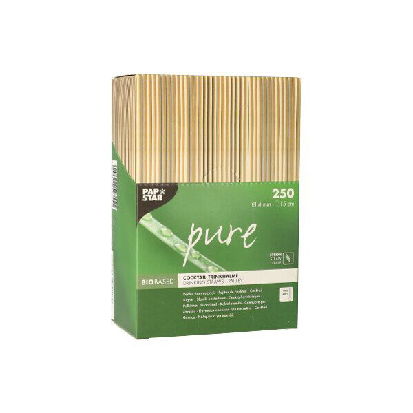 PAPSTAR Stroh-Trinkhalme "pure", 150 mm, natur