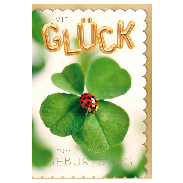 SUSY CARD Geburtstagskarte "großes Kleeblatt"