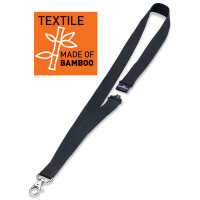 DURABLE Textilband 20 ECO mit Karabiner, Bambus, schwarz