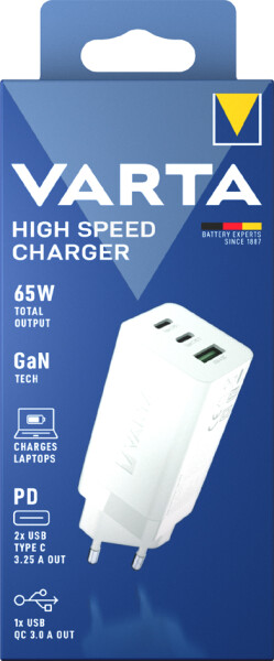 VARTA USB-Adapterstecker High Speed Charger, weiß, 65 W