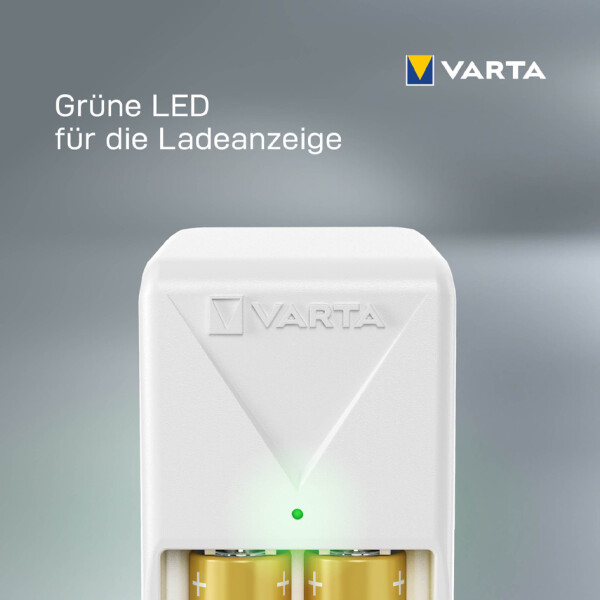 VARTA Ladegerät Mini Charger, weiß, bestückt AAA