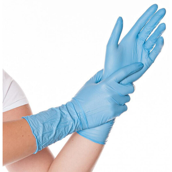 HYGOSTAR Nitril-Handschuh SAFE LONG, M, weiß, puderfrei