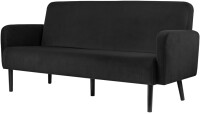 PAPERFLOW 3-Sitzer-Sofa LISBOA, Samtbezug, schwarz