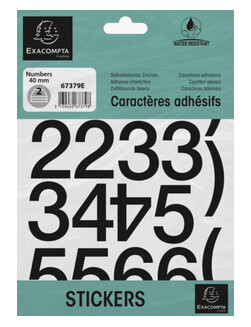 EXACOMPTA Selbstklebezahlen 0-9, 40 mm, schwarz