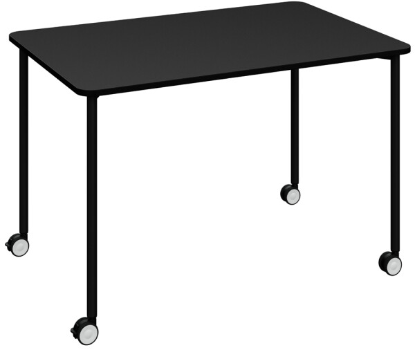 PAPERFLOW Mobiler Tisch FLEX OFFICE, rechteckig, schwarz