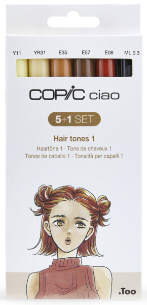 COPIC Marker ciao, 5+1 Set "Hair Tones 1"